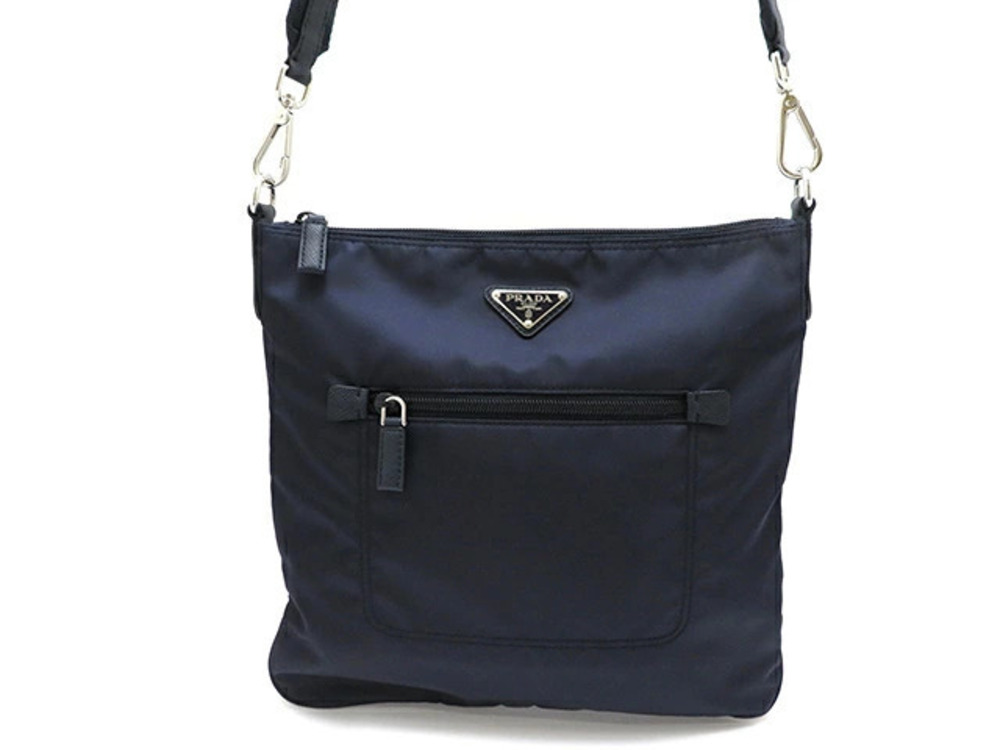 Prada bag shoulder saffiano leather Navy Blue